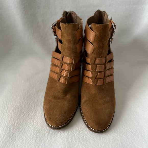 Dolce Vita Size 8 1/2 Leather Cognac Booties - Picture 11 of 16